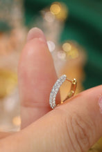 Load image into Gallery viewer, LUOWEND 18K Yellow Gold Real Natural Diamond Hoop Earrings for Women