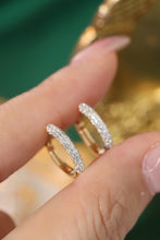 Load image into Gallery viewer, LUOWEND 18K Yellow Gold Real Natural Diamond Hoop Earrings for Women