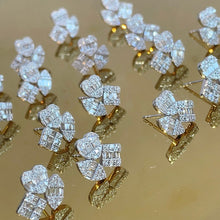 Load image into Gallery viewer, LUOWEND 18K White/Yellow Gold Natural Diamond Earrings for Women