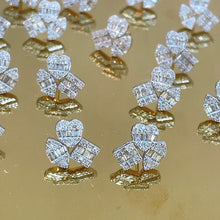 Load image into Gallery viewer, LUOWEND 18K White/Yellow Gold Natural Diamond Earrings for Women