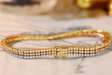 Load image into Gallery viewer, LUOWEND 18K White&Rose&Yellow Gold Real Natural Diamond Bracelet for Women