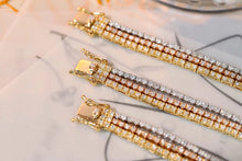 Load image into Gallery viewer, LUOWEND 18K White&Rose&Yellow Gold Real Natural Diamond Bracelet for Women