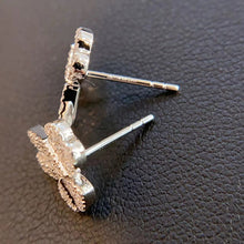 Load image into Gallery viewer, LUOWEND 18K White/Yellow Gold Natural Diamond Earrings for Women