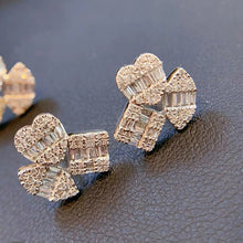 Load image into Gallery viewer, LUOWEND 18K White/Yellow Gold Natural Diamond Earrings for Women