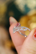 Load image into Gallery viewer, LUOWEND 18K White Gold Real Natural Pink Diamond Ring for Women
