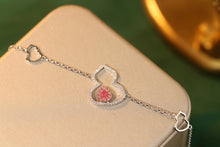 Load image into Gallery viewer, LUOWEND 18K White Gold Real Natural Pink Diamond Bracelet for Women