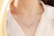 Load image into Gallery viewer, LUOWEND 18K White Gold Real Natural Diamond Necklace for Women
