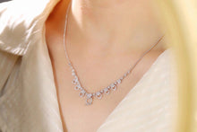 Load image into Gallery viewer, LUOWEND 18K White Gold Real Natural Diamond Necklace for Women