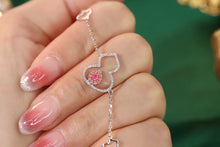 Load image into Gallery viewer, LUOWEND 18K White Gold Real Natural Pink Diamond Bracelet for Women