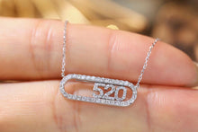 Load image into Gallery viewer, LUOWEND 18K White Gold Real Natural Diamond Pendant Necklace for Women