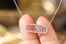 Load image into Gallery viewer, LUOWEND 18K White Gold Real Natural Diamond Pendant Necklace for Women