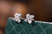 Load image into Gallery viewer, LUOWEND 18K White Gold Real Natural Diamond Stud Earrings for Women
