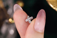 Load image into Gallery viewer, LUOWEND 18K White Gold Real Natural Diamond Stud Earrings for Women