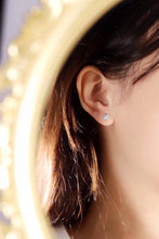 Load image into Gallery viewer, LUOWEND 18K White Gold Real Natural Diamond Stud Earrings for Women
