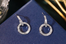 Load image into Gallery viewer, LUOWEND 18K White Gold Real Natural Diamond Stud Earrings for Women