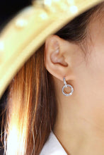 Load image into Gallery viewer, LUOWEND 18K White Gold Real Natural Diamond Stud Earrings for Women