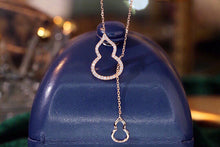 Load image into Gallery viewer, LUOQWEND 18K Rose Gold Real Natural Diamond Pendant Necklace for Women