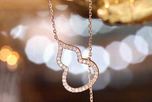 Load image into Gallery viewer, LUOQWEND 18K Rose Gold Real Natural Diamond Pendant Necklace for Women