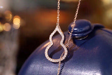 Load image into Gallery viewer, LUOQWEND 18K Rose Gold Real Natural Diamond Pendant Necklace for Women