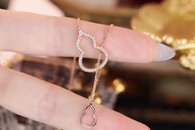 Load image into Gallery viewer, LUOQWEND 18K Rose Gold Real Natural Diamond Pendant Necklace for Women