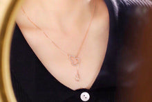 Load image into Gallery viewer, LUOQWEND 18K Rose Gold Real Natural Diamond Pendant Necklace for Women