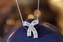 Load image into Gallery viewer, LUOWEND 18K White Gold Real Natural Diamond Pendant Necklace for Women