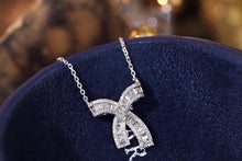 Load image into Gallery viewer, LUOWEND 18K White Gold Real Natural Diamond Pendant Necklace for Women