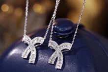 Load image into Gallery viewer, LUOWEND 18K White Gold Real Natural Diamond Pendant Necklace for Women