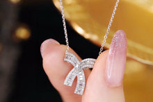 Load image into Gallery viewer, LUOWEND 18K White Gold Real Natural Diamond Pendant Necklace for Women