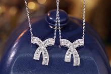 Load image into Gallery viewer, LUOWEND 18K White Gold Real Natural Diamond Pendant Necklace for Women