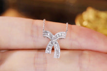 Load image into Gallery viewer, LUOWEND 18K White Gold Real Natural Diamond Pendant Necklace for Women