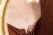 Load image into Gallery viewer, LUOWEND 18K White Gold Real Natural Diamond Pendant Necklace for Women