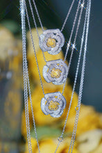 Load image into Gallery viewer, LUOWEND 18K White Gold Real Natural Yellow Diamond Pendant Necklace for Women