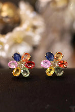 Load image into Gallery viewer, LUOWEND 18K Yellow Gold Real Natural Aquamarine Earrings for Women