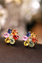 Load image into Gallery viewer, LUOWEND 18K Yellow Gold Real Natural Aquamarine Earrings for Women