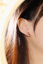 Load image into Gallery viewer, LUOWEND 18K Yellow Gold Real Natural Aquamarine Earrings for Women