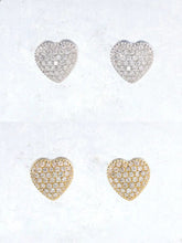 Load image into Gallery viewer, LUOWEND 18K White or Yellow Gold Natural Diamond Stud Earrings for Women