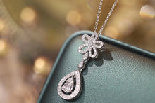 Load image into Gallery viewer, LUOWEND 18K White Gold Real Natural Diamond Pendant Necklace for Women