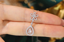 Load image into Gallery viewer, LUOWEND 18K White Gold Real Natural Diamond Pendant Necklace for Women
