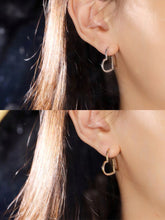 Load image into Gallery viewer, LUOWEND 18K White or Yellow Gold Natural Diamond Earrings for Women