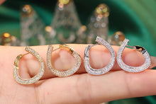Load image into Gallery viewer, LUOWEND 18K White or Yellow Gold Natural Diamond Earrings for Women