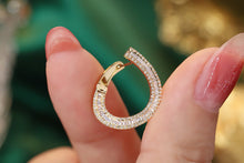 Load image into Gallery viewer, LUOWEND 18K White or Yellow Gold Natural Diamond Earrings for Women