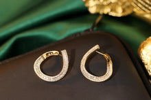 Load image into Gallery viewer, LUOWEND 18K White or Yellow Gold Natural Diamond Earrings for Women