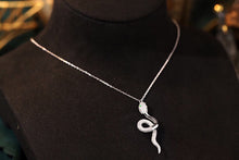 Load image into Gallery viewer, LUOWEND 18K White Gold Real Natural Diamond and Emerald Necklace for Women
