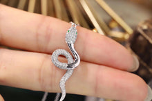 Load image into Gallery viewer, LUOWEND 18K White Gold Real Natural Diamond and Emerald Necklace for Women