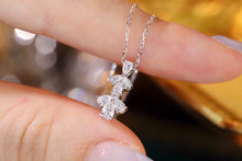 Load image into Gallery viewer, LUOWEND 18K White Gold Real Natural Diamond Pendant Necklace for Women