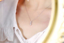 Load image into Gallery viewer, LUOWEND 18K White Gold Real Natural Diamond Pendant Necklace for Women