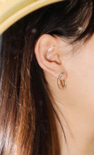 Load image into Gallery viewer, LUOWEND 18K Yellow Gold Natural Diamond Earrings for Women