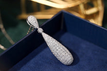 Load image into Gallery viewer, LUOWEND 18K White Gold Real Natural Diamond Pendant Necklace for Women