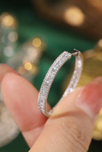 Load image into Gallery viewer, LUOWEND 18K White Gold Real Natural Diamond Hoop Earrings for Women